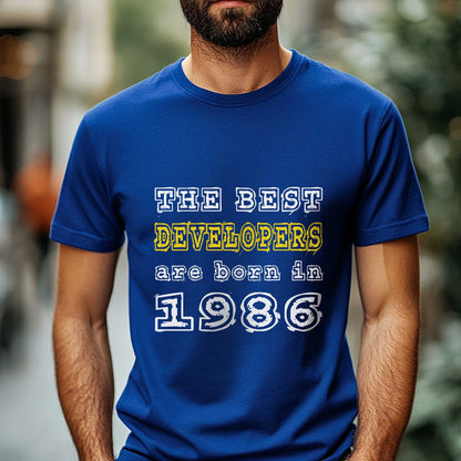 Netecom The Best Developers Are Born in 1986 T-Shirt, Style Birthday Shirt for Men, Perfect Gift for 1986 Birth Year