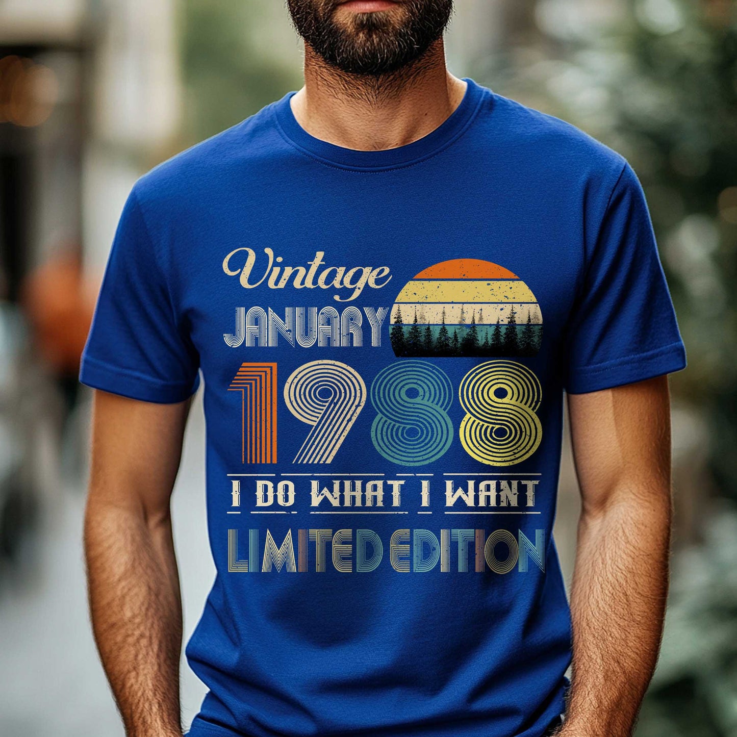Netecom Vintage January 1988 T-Shirt, I Do What I Want Limited Edition, Retro Graphic Tee, Perfect Birthday Gift for Men