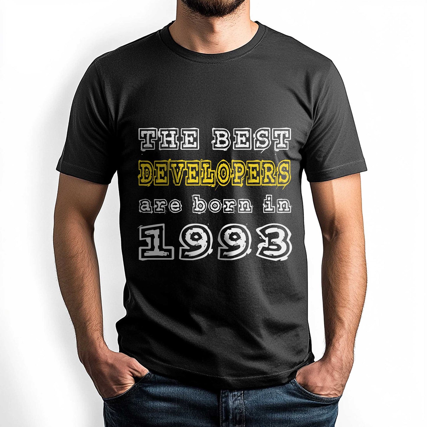 Netecom The Best Developers Are Born in 1993 T-Shirt, Style Birthday Shirt for Men, Perfect Gift for 1993 Birth Year