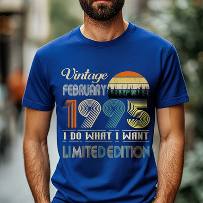 Netecom Vintage February 1995 T-Shirt, I Do What I Want Limited Edition, Retro Graphic Tee, Perfect Birthday Gift for Men