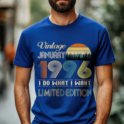 Netecom Vintage January 1996 T-Shirt, I Do What I Want Limited Edition, Retro Graphic Tee, Perfect Birthday Gift for Men