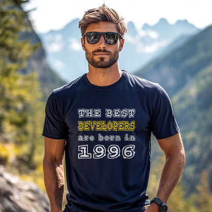 Netecom The Best Developers Are Born in 1996 T-Shirt, Style Birthday Shirt for Men, Perfect Gift for 1996 Birth Year