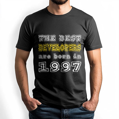 Netecom The Best Developers Are Born in 1997 T-Shirt, Style Birthday Shirt for Men, Perfect Gift for 1997 Birth Year