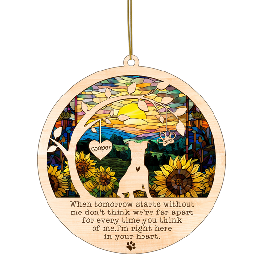 Netecom Jack Russell Dog Memorial Suncatcher, Personalized with Name Date Dog Breeds Suncatcher, Pet Loss Sun Catcher, Bereavement Gift Dog Memorial Ornament Loss of Pet Sympathy Gifs Dog Lovers
