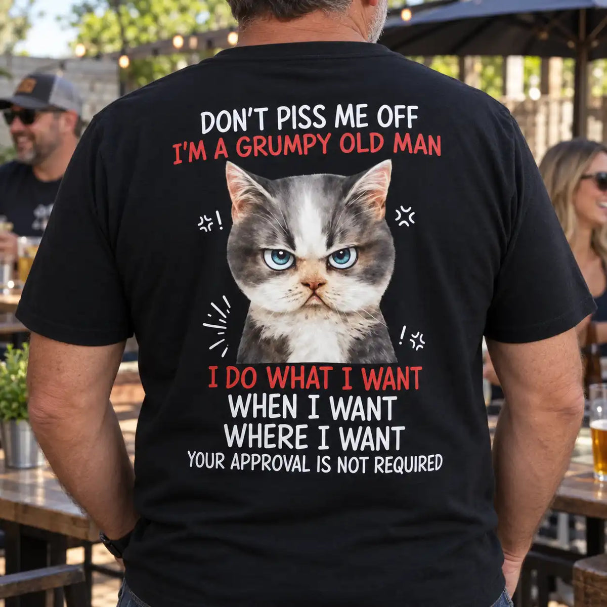 Don't Piss Me Off Grumpy Old Man Cat Shirt