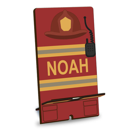 Netecom Personalized Firefighter Phone Stand, Custom Name Phone Holder - Ideal Gift for First Responders and Desk Organization
