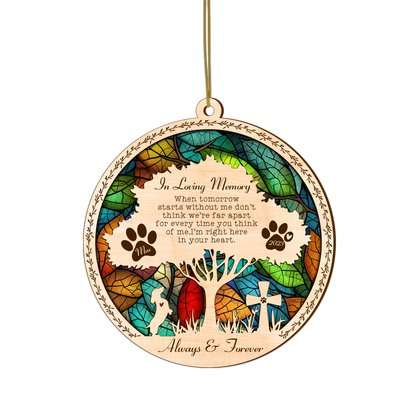 Netecom Personalized Dachshund Memorial Suncatcher, Dachshund Dog Memorial Gifts with Name Date, Pet Loss Light Catcher, Bereavement Gift Dog Memorial Ornament Loss of Pet Sympathy Gift for Dog Lover