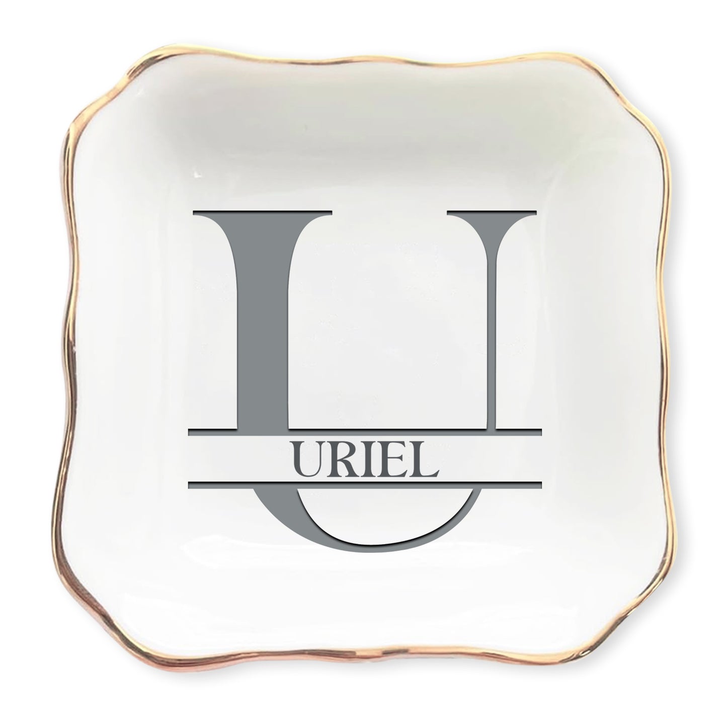 Netecom Personalized Jewelry Tray with Custom Initials and Names, Elegant Gift for Weddings, Birthdays, or Special Occasions