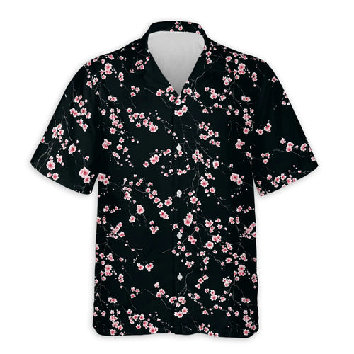 Sakura Cherry Blossom Hawaiian Shirt- Summer Beach Style| Netecom