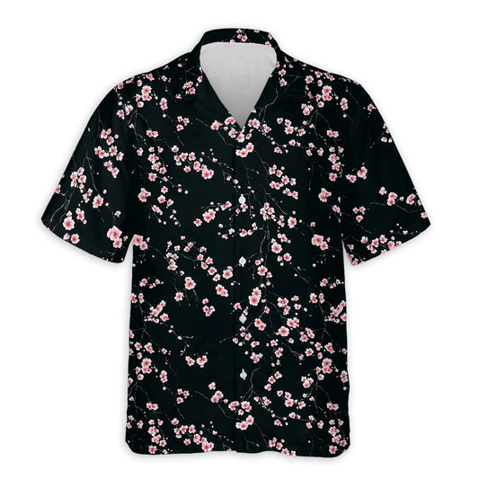 Sakura Cherry Blossom Hawaiian Shirt- Summer Beach Style| Netecom