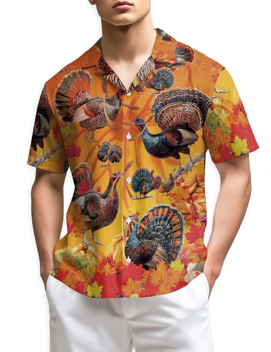 Netecom Pineapple Red Angus Cattle Hawaiian Shirt for Men Cow Lover Gifts,  Button Down Summer Beach Short Sleeve, S-5XL