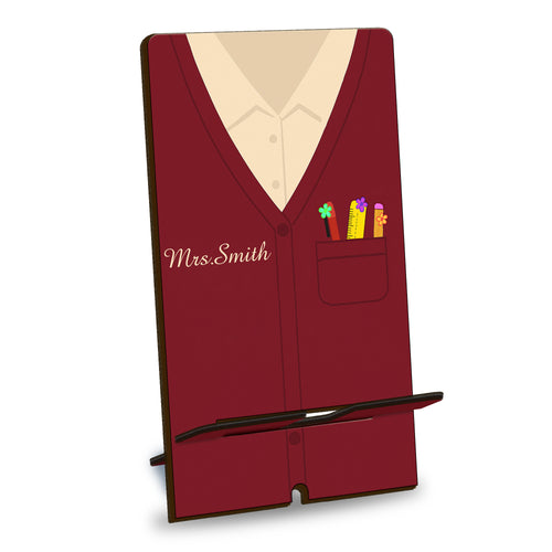 Netecom Unique Teacher Phone Stand with Custom Name, Personalized Desk Accessory for Educators - Thoughtful Gift for Friends or Christmas