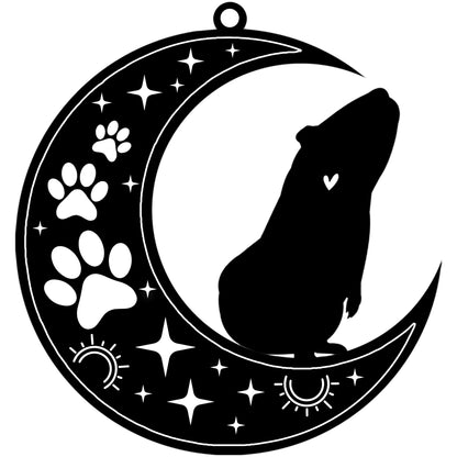 Netecom Guinea Pig Memorial Suncatcher, Personalized Guinea Pig Ornament with Name Date, Pet Loss Sympathy Gift for Pet Loss Sun Catchers, Pet Grief Gift, Bereavement Gifts for Loss of Pet