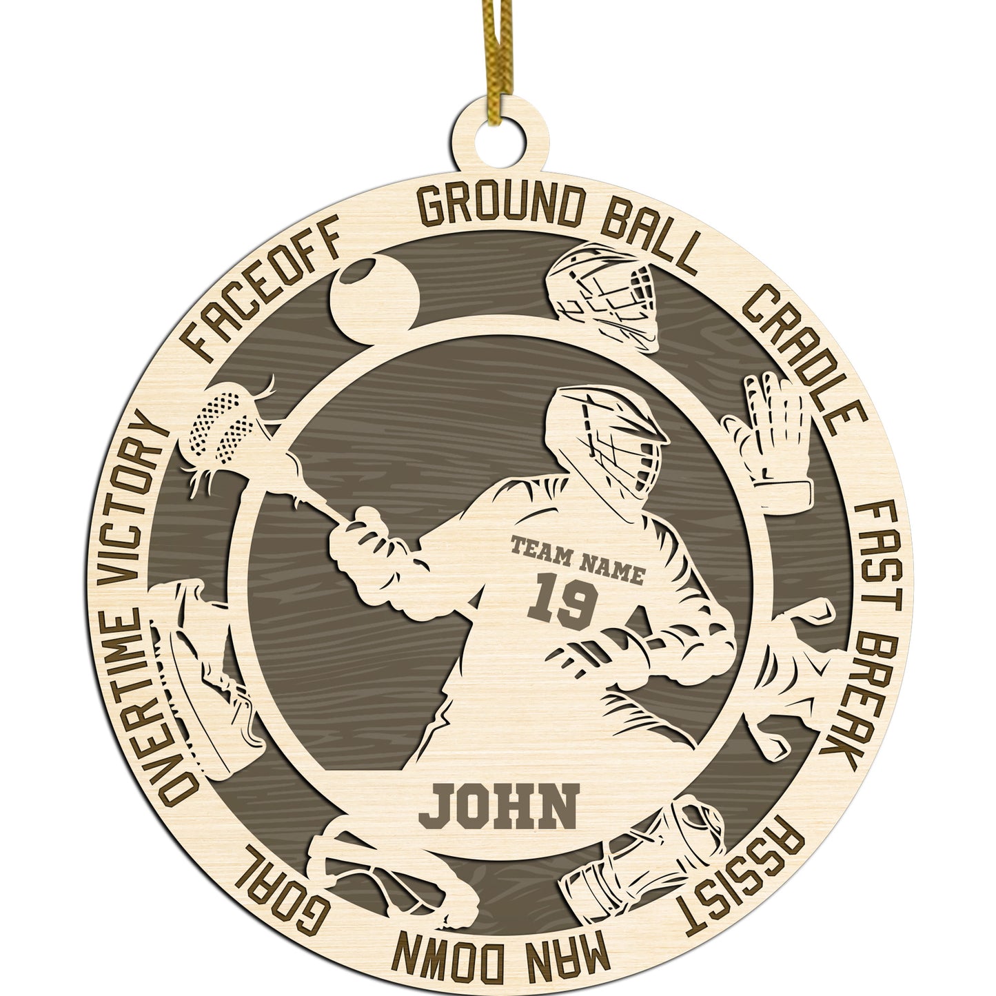 Netecom Custom Lacrosse Ornament – Personalized Wooden Ornament with Player Name & Lacrosse Terms – Perfect Christmas Gift