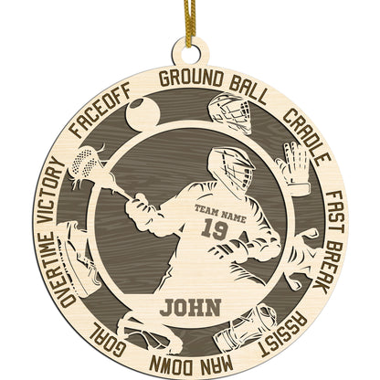 Netecom Custom Lacrosse Ornament – Personalized Wooden Ornament with Player Name & Lacrosse Terms – Perfect Christmas Gift