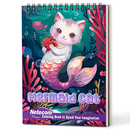 Netecom Mermaid Cat Coloring Book For Adults