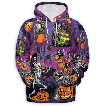 Netecom Halloween You're Already Dead Skeleton 3D Print Hoodie with Front Pocket, All Over Graphic Sweatshirt Unisex Casual