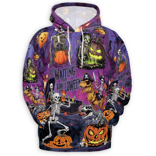 Netecom Halloween You're Already Dead Skeleton 3D Print Hoodie with Front Pocket, All Over Graphic Sweatshirt Unisex Casual