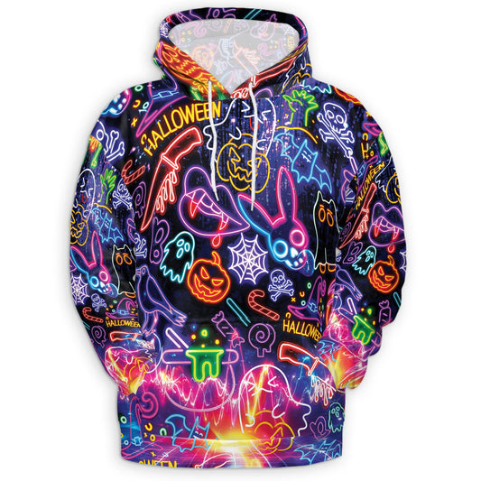 Netecom Black Cat Pumpkin Halloween 3D Print Hoodie with Front Pocket, All Over Graphic Animal Ghost Sweatshirt Unisex Casual