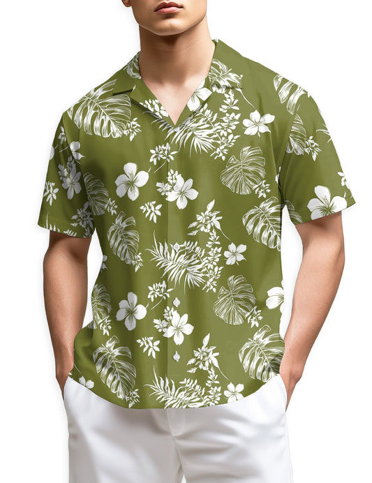 Netecom Tiare Flower Hawaiian Shirt for Women, Floral Lover Gifts, Button Down Summer Beach Shirt