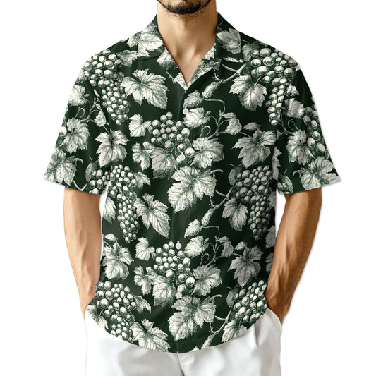 Netecom Grape Hawaiian Shirt for Men Women, Grape Lover Gifts, Fruit Button Down Summer Beach Short Sleeve Shirts