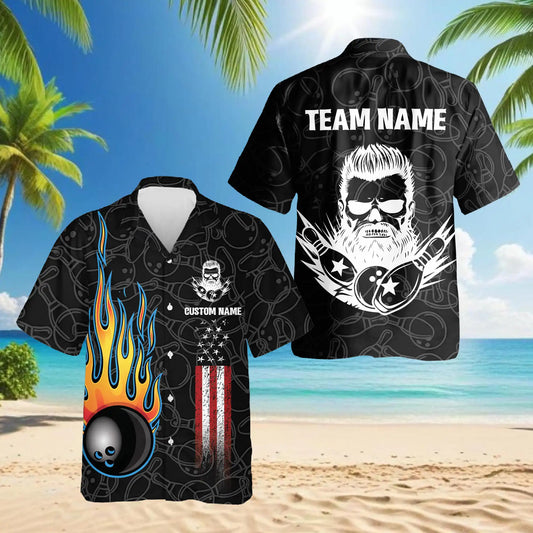 Bowling Hawaiian Shirt for Men – Personalized Patriotic Print| Netecom