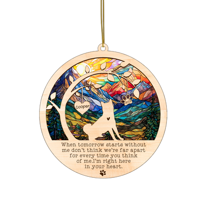 Netecom Akita Dog Memorial Suncatcher,  Personalized with Name Date Akita Dog Breeds Suncatcher, Pet Loss Suncatcher, Bereavement Gift Dog Memorial Ornament Loss of Pet Sympathy Gift Dog Lovers