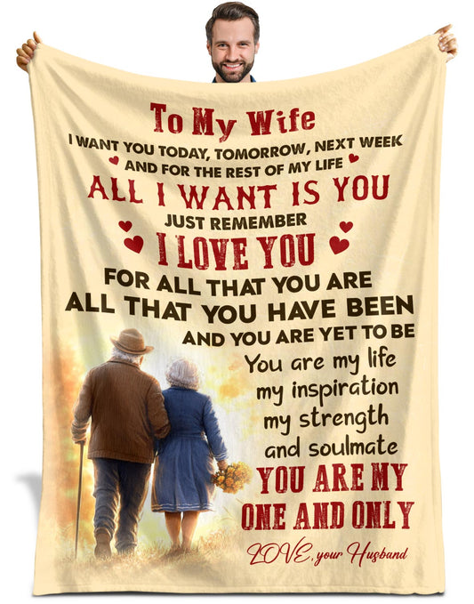 Netecom Personalized To My Wife Blanket from Husband, Custom Love Husband to Wife Throw Blanket for Couch, Bed or Sofa, Ultra Soft Warm Gift for Wife’s Birthday, Christmas, or Anniversary