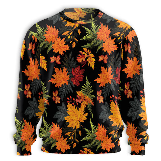 Netecom Vintage Autumn Maple Leaves Sweatshirt 3D All Over Print, Fall Season Outfit, Crewneck Pullover for Costume Party