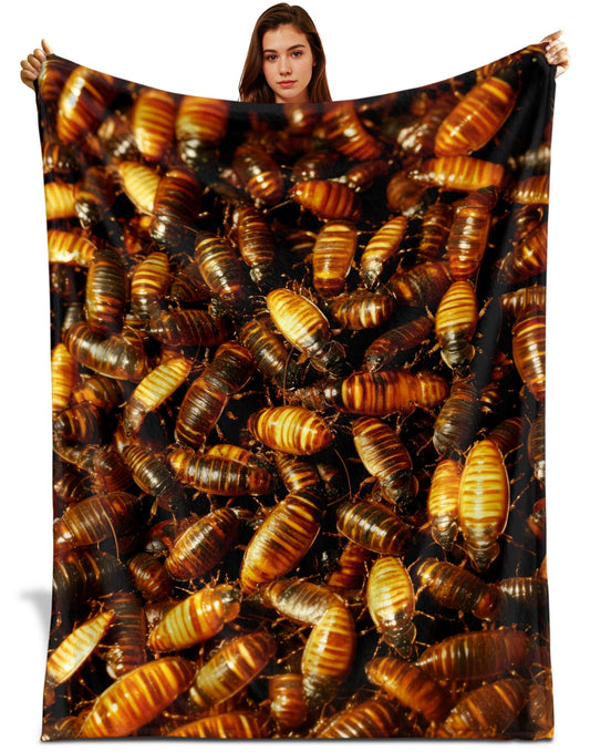 Netecom Madagascan Hissing Cockroach Blanket, Ultra Soft Warm Throw Blanket for Couch, Bed or Sofa, Insect Lover Gift, Birthday Gifts Men Women, Present for Halloween, Graduation