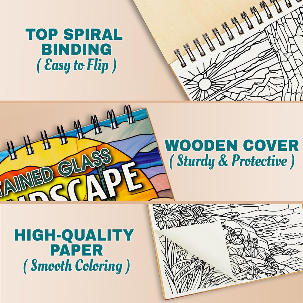 Netecom Stained Glass Landscape Coloring Pages For Adults