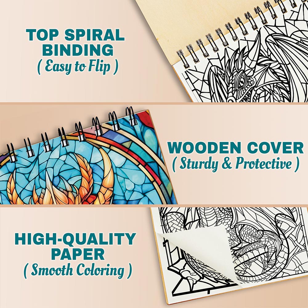 Netecom Stained Glass Dragons Coloring Pages For Adults