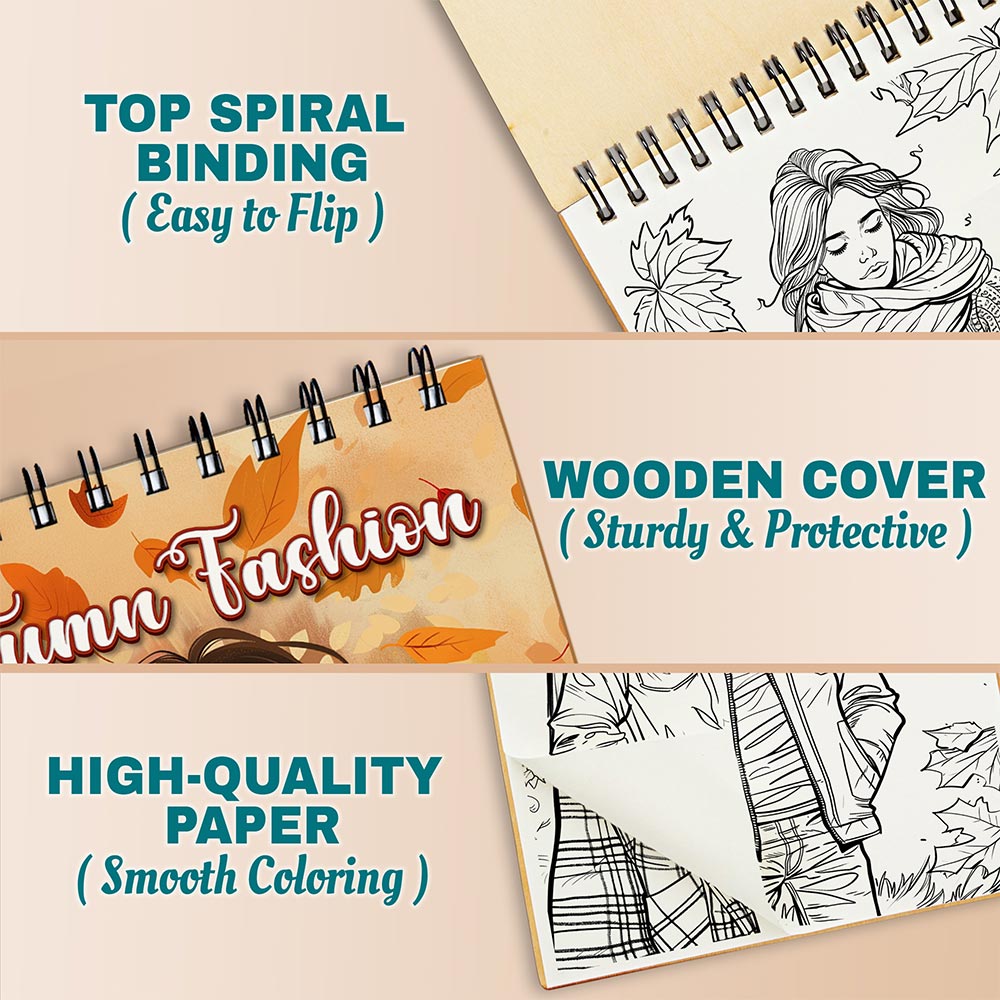Netecom Autumn Fashion Coloring Pages For Adults