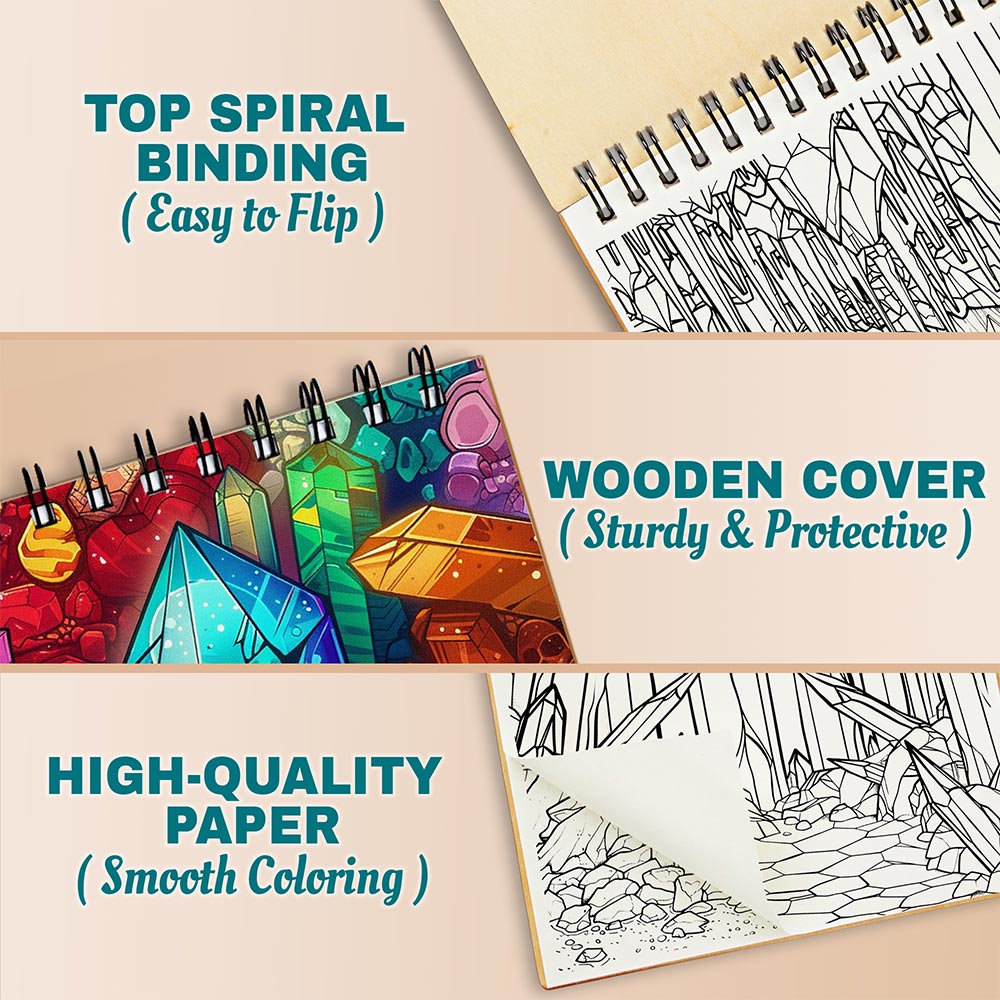 Netecom Rocks, Minerals & Crystals Coloring Pages For Adults