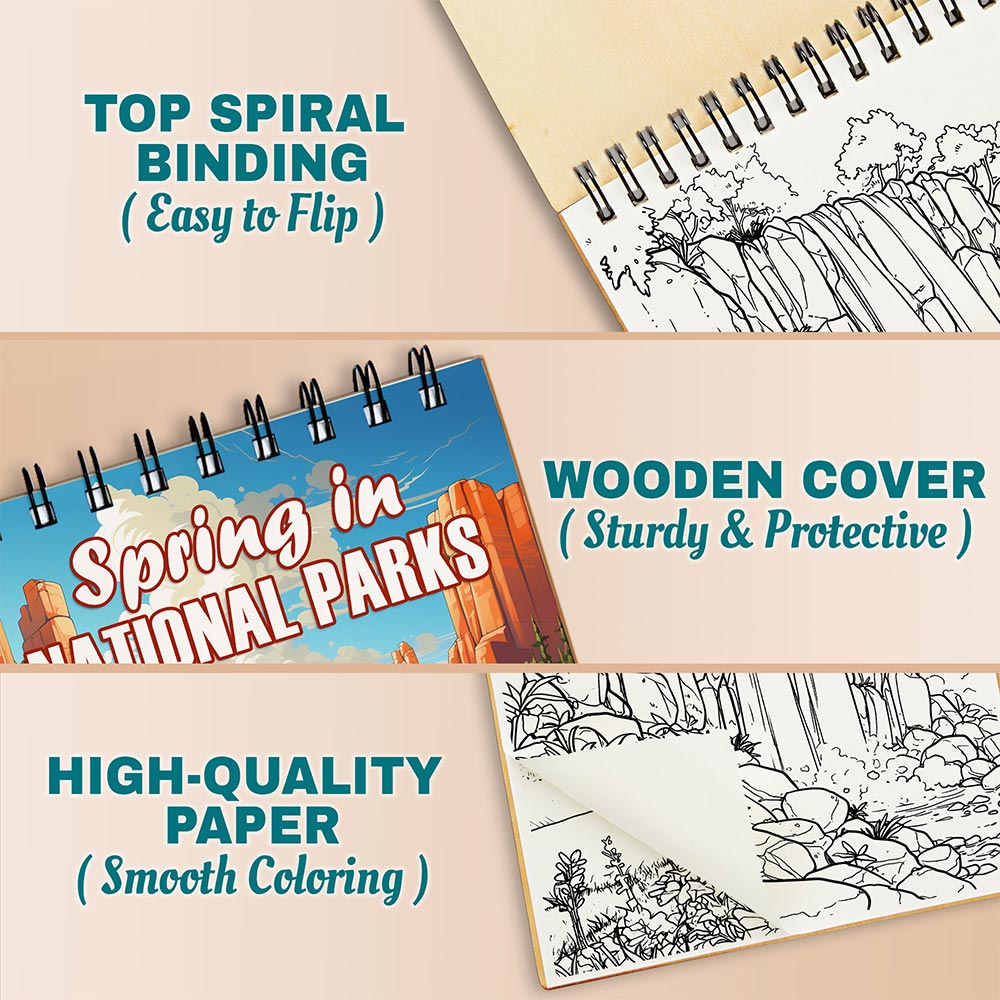 Spring in National Parks Coloring Pages For Adults