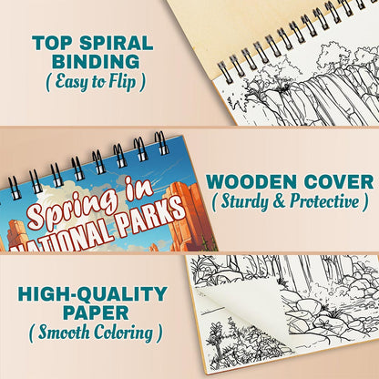 Spring in National Parks Coloring Pages For Adults