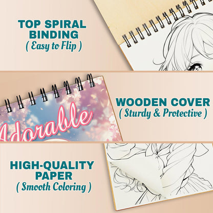 Netecom Adorable Anime Girls Coloring Pages For Adults