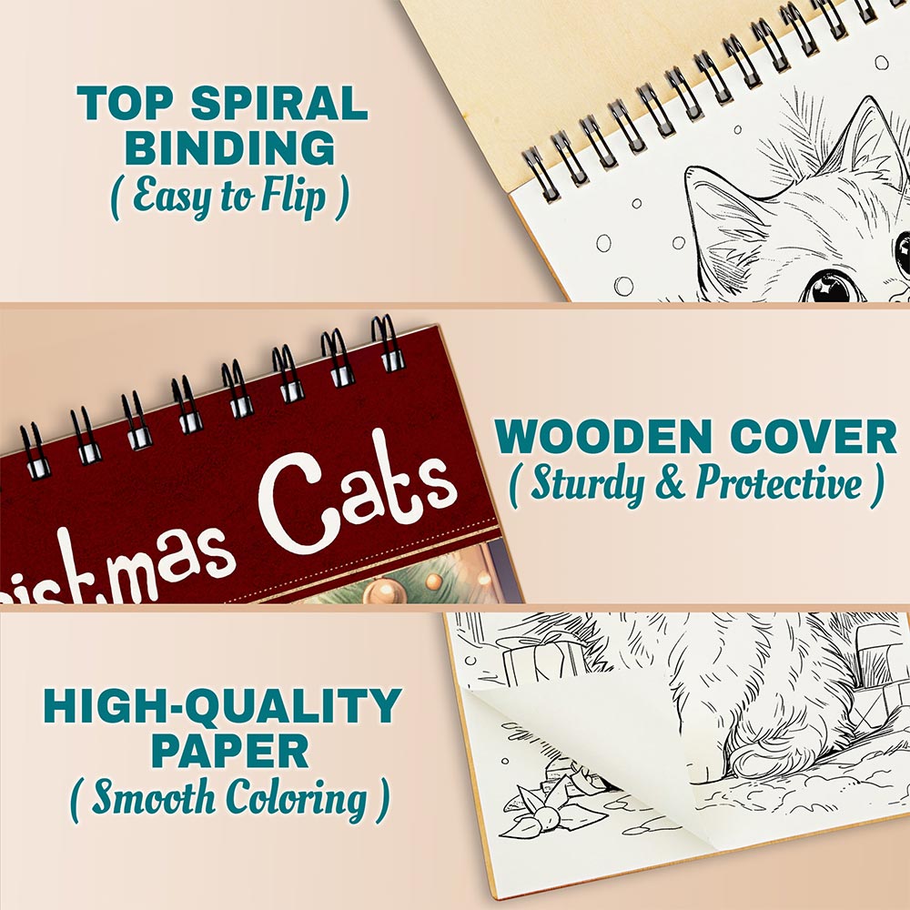 Netecom Christmas Cats Coloring Pages For Adults