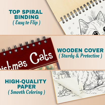 Netecom Christmas Cats Coloring Pages For Adults
