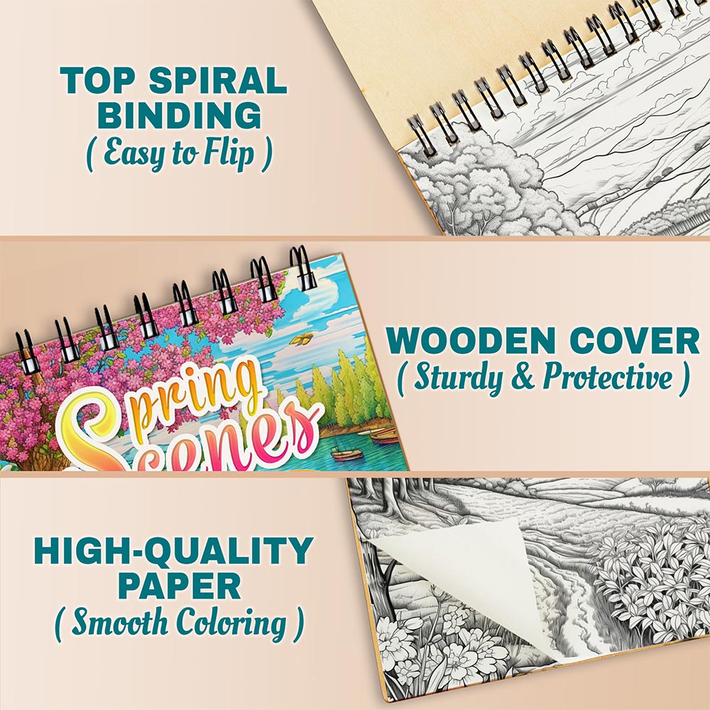 Spring Scenes Coloring Pages For Adults