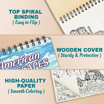 Netecom American Landscapes Coloring Pages For Adults