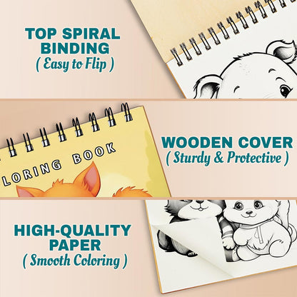Netecom Cute Animals and Their Friends Coloring Pages For Adults