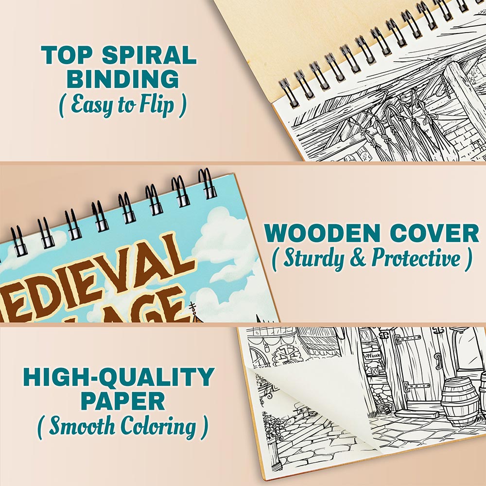 Netecom Medieval Village Coloring Pages For Adults