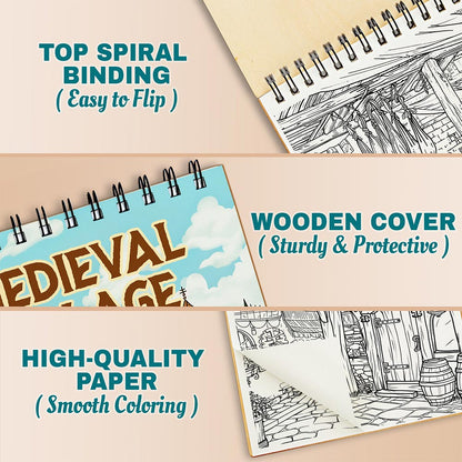 Netecom Medieval Village Coloring Pages For Adults