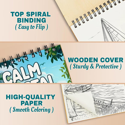 Netecom Calm Coastal Coloring Pages For Adults
