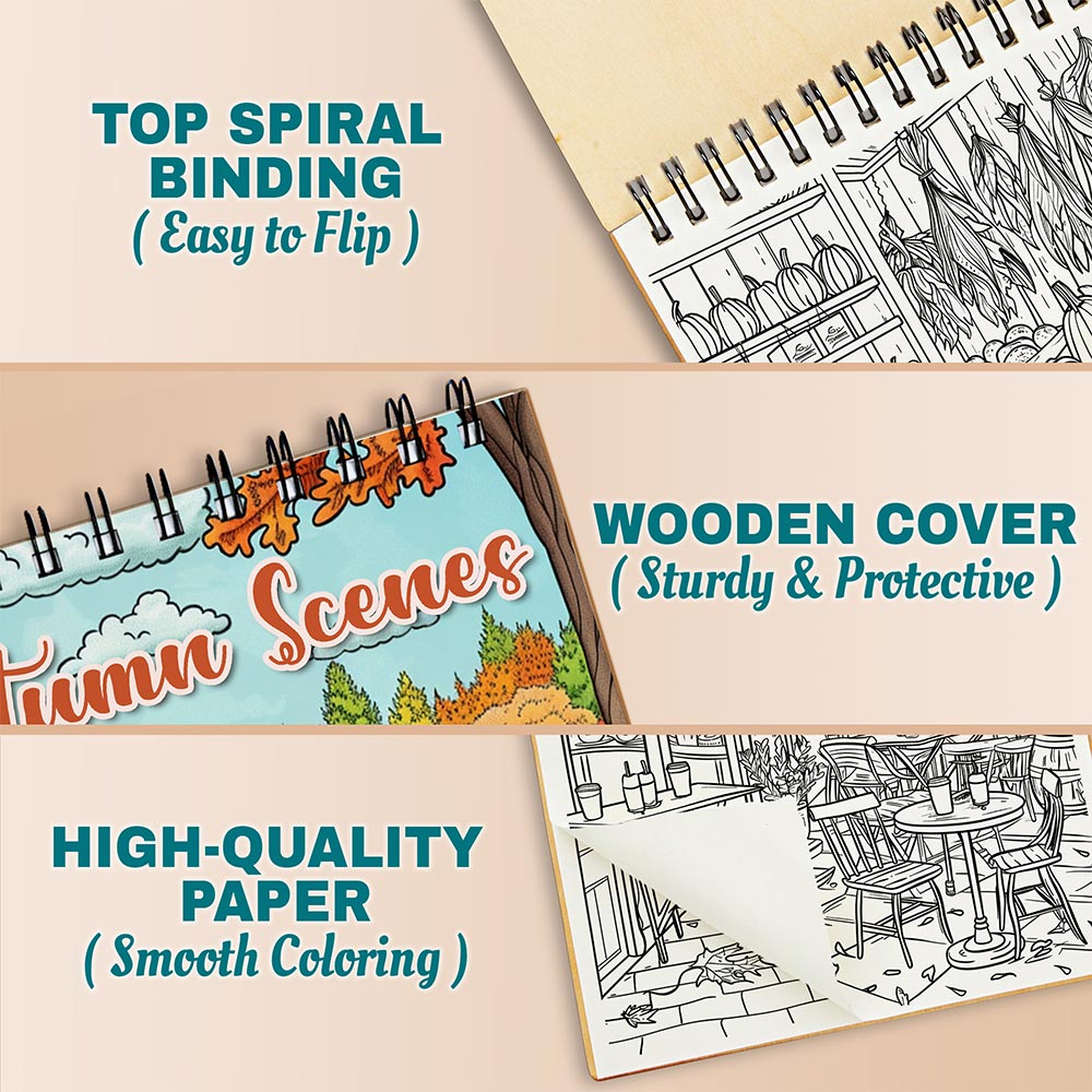 Netecom Autumn Scenes Coloring Pages For Adults