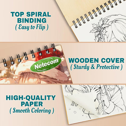 Netecom Kawaii Girls Christmas Coloring Pages For Adults