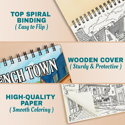 Netecom French Town Coloring Pages For Adults