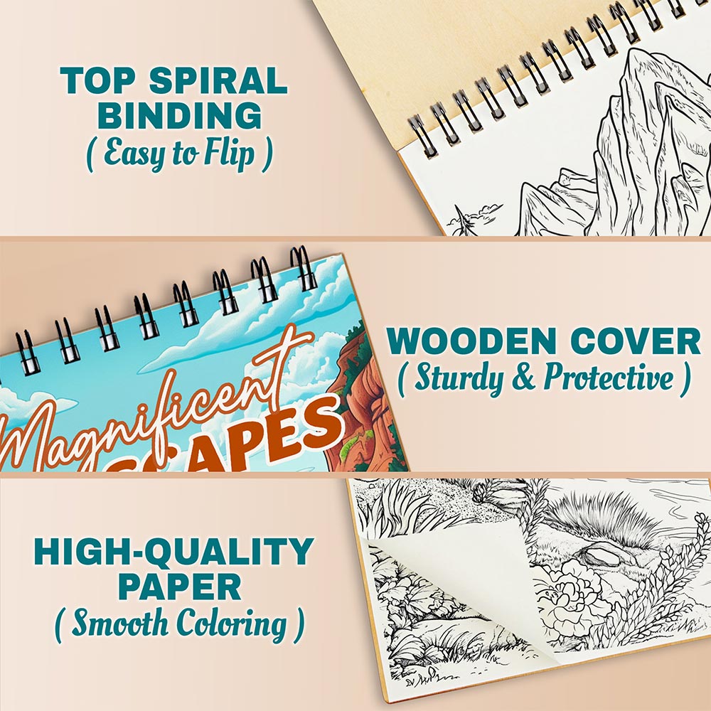 Netecom Magnificent Landscapes Coloring Pages For Adults