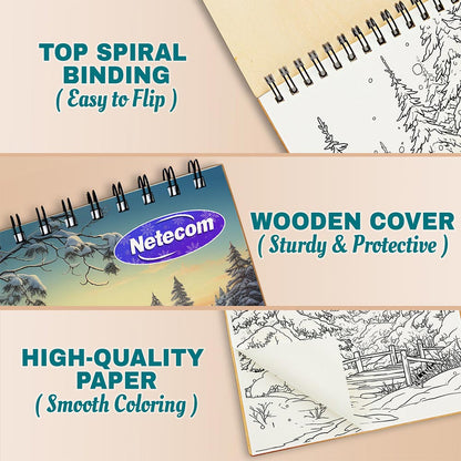 Netecom Winter Scenes Coloring Pages For Adults